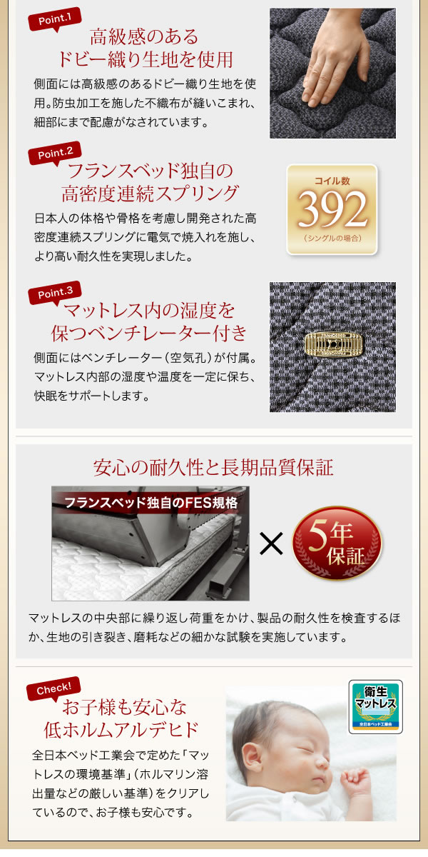 すのこ仕様BOX収納ベッド【Fiona】フィオナ 国産 フランスベッド製の激安通販