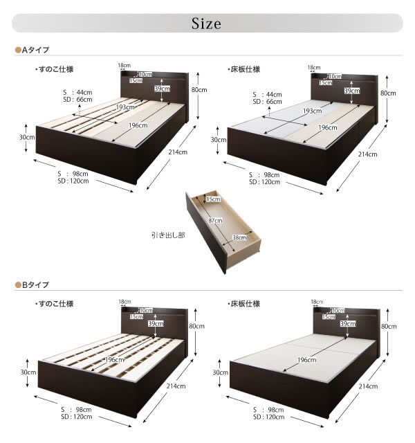 日本製床板仕様が選べるBOX型収納ベッド【Conforto】コンフォルト　連結機能付きの激安通販