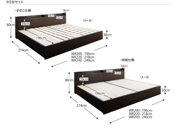 日本製床板仕様が選べるBOX型収納ベッド【Conforto】コンフォルト　連結機能付きの激安通販