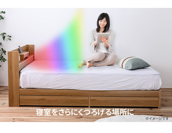 日本製・低ホルムアルデヒド仕様・多機能棚付き収納ベッド【Gladiolus】グラジオラス の激安通販