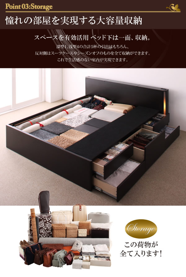 ホテルライクBOXタイプチェストベッド【Grandluna】グランルーナの激安通販