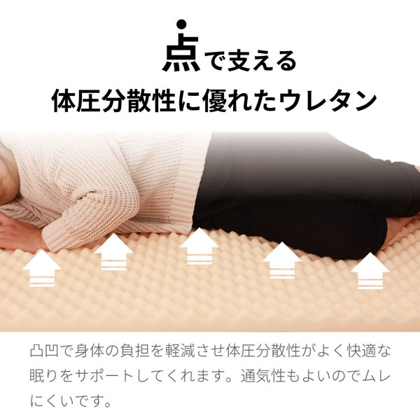 最高級の寝心地！高反発プロファイルウレタン入り日本製ポケットコイルマットレス 抗菌・防臭・防ダニ機能付きの激安通販