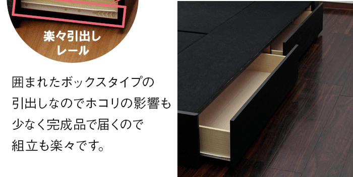 LED照明付きBOX型引き出し収納ベッド【Pearl】パール お買い得商品の激安通販