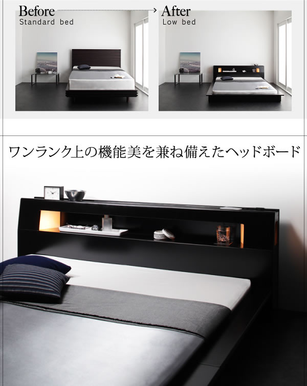 人気の高いヘッドボードデザイン ステージタイプ フロアベッド 【Naizas】ナイザスの激安通販