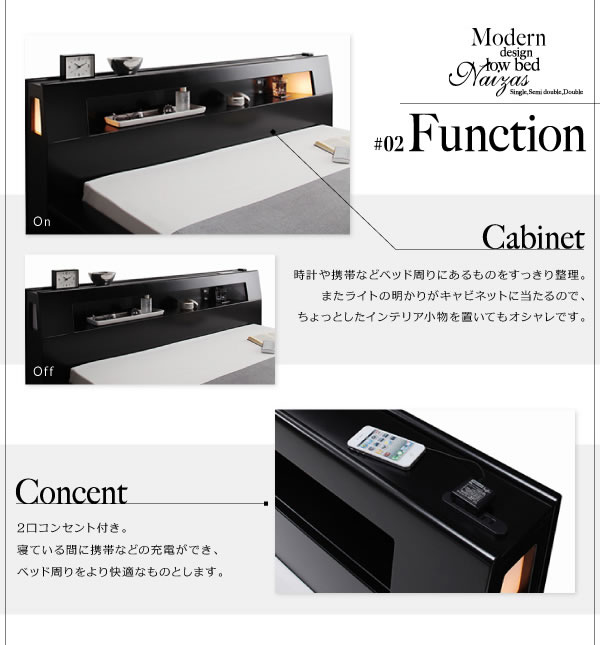 人気の高いヘッドボードデザイン ステージタイプ フロアベッド 【Naizas】ナイザスの激安通販