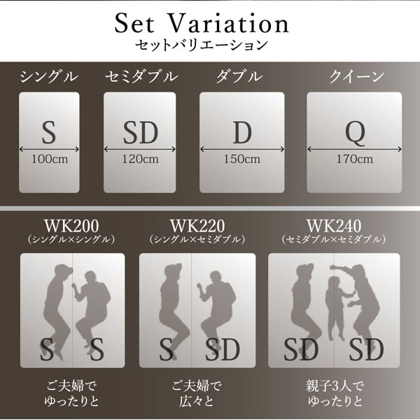おしゃれなLED照明付き連結ベッド【Laura】 ロータイプ仕様の激安通販