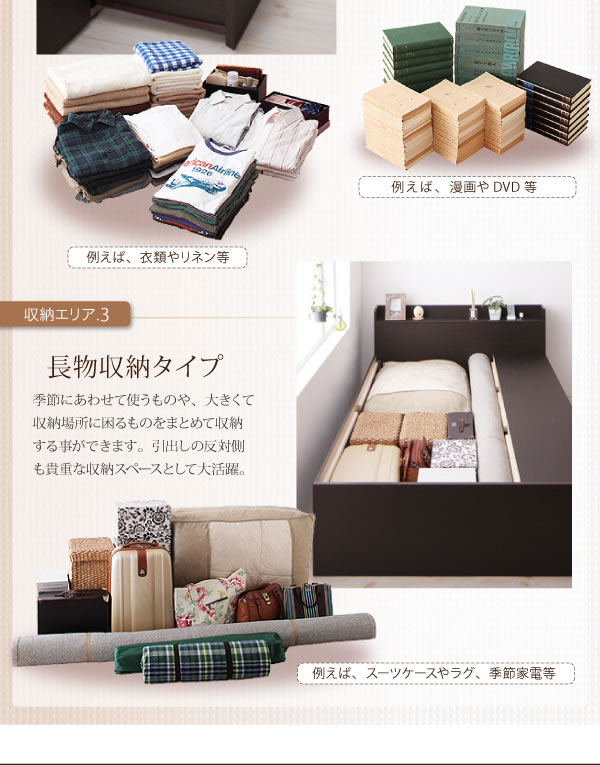 棚・コンセント付き大容量収納チェストベッド【RENACIDO】レナシードを通販で激安販売