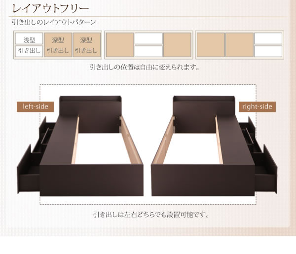棚・コンセント付き大容量収納チェストベッド【RENACIDO】レナシードを通販で激安販売