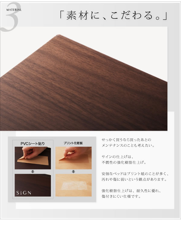スクエア棚・コンセント付き収納ベッド【Sign】サイン/【Coty】コティ ダブルの激安通販