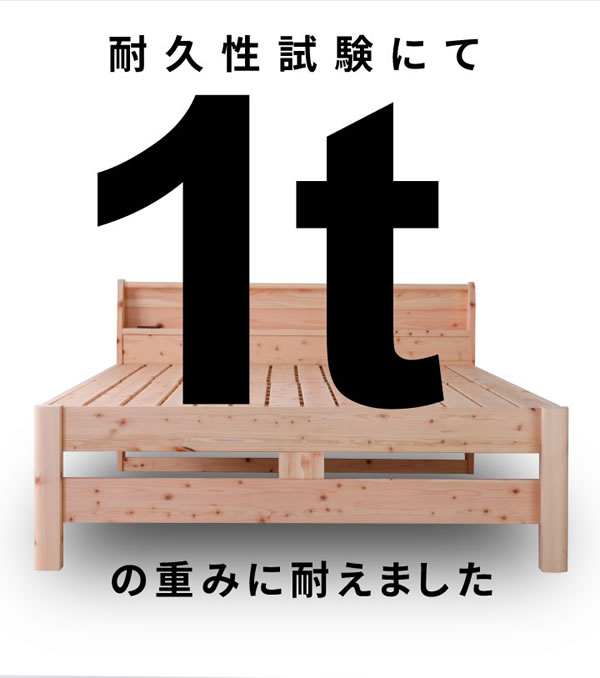 国産ヒノキすのこ頑丈ベッド 耐荷重500kg・高さ調整付き フォースターを通販で激安販売