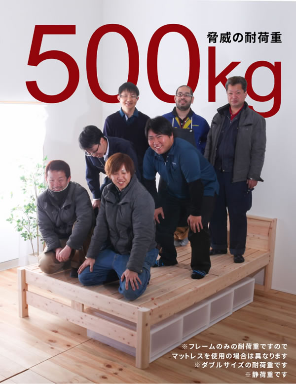 国産ヒノキすのこ頑丈ベッド 耐荷重500kg・高さ調整付き フォースターを通販で激安販売