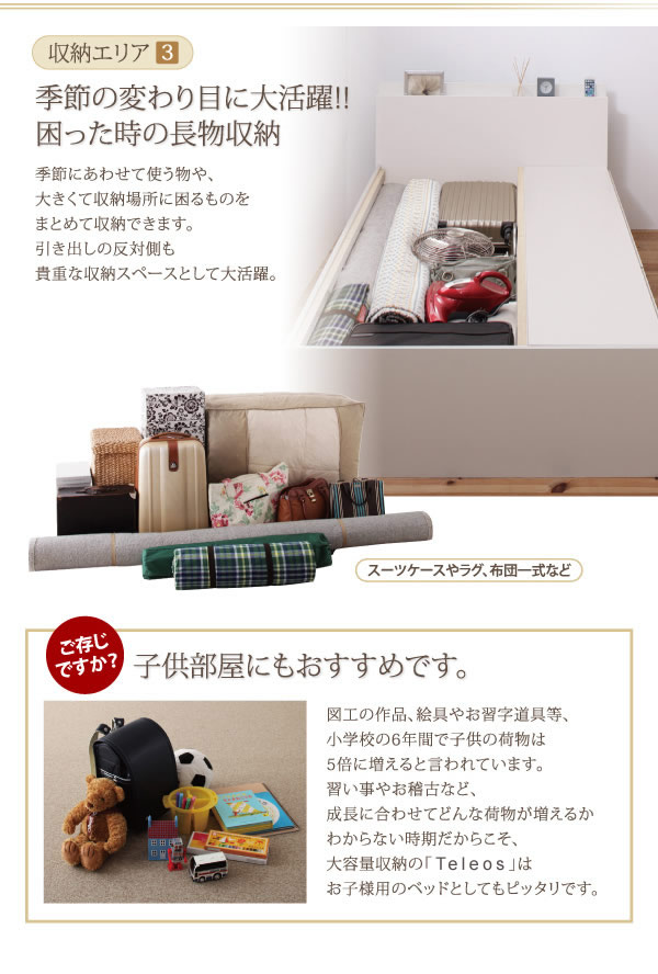 ヘッドレスも選べる!お買い得モデルBOX型チェストベッド【Teleos】テレオスの激安通販