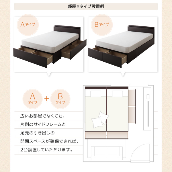 収納付き連結ベッド 【Weitblick】ヴァイトブリック ファミリー向けの激安販売