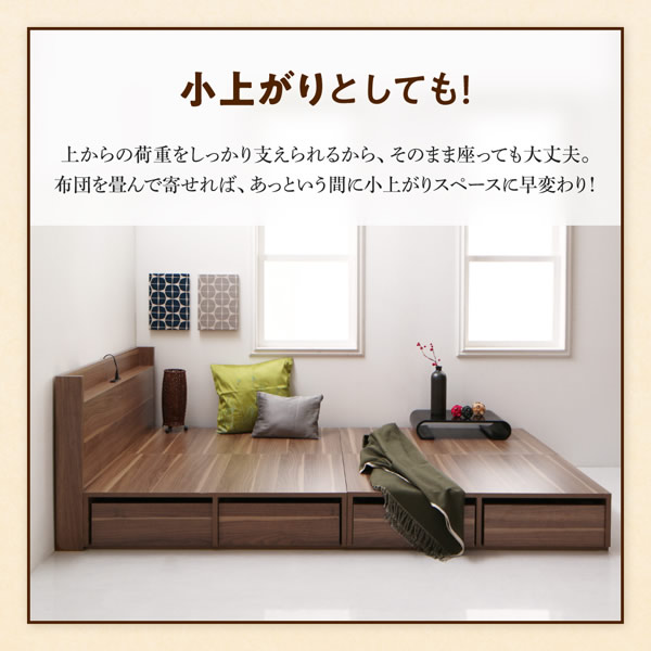 布団も使える!引き出し4杯付き収納ベッド【Plilia】ピリアーの激安通販