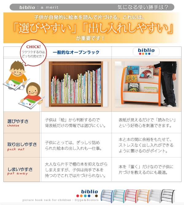 子供家具　ソフト素材キッズファニチャー絵本ラック【biblio】ビブリオ 激安通販