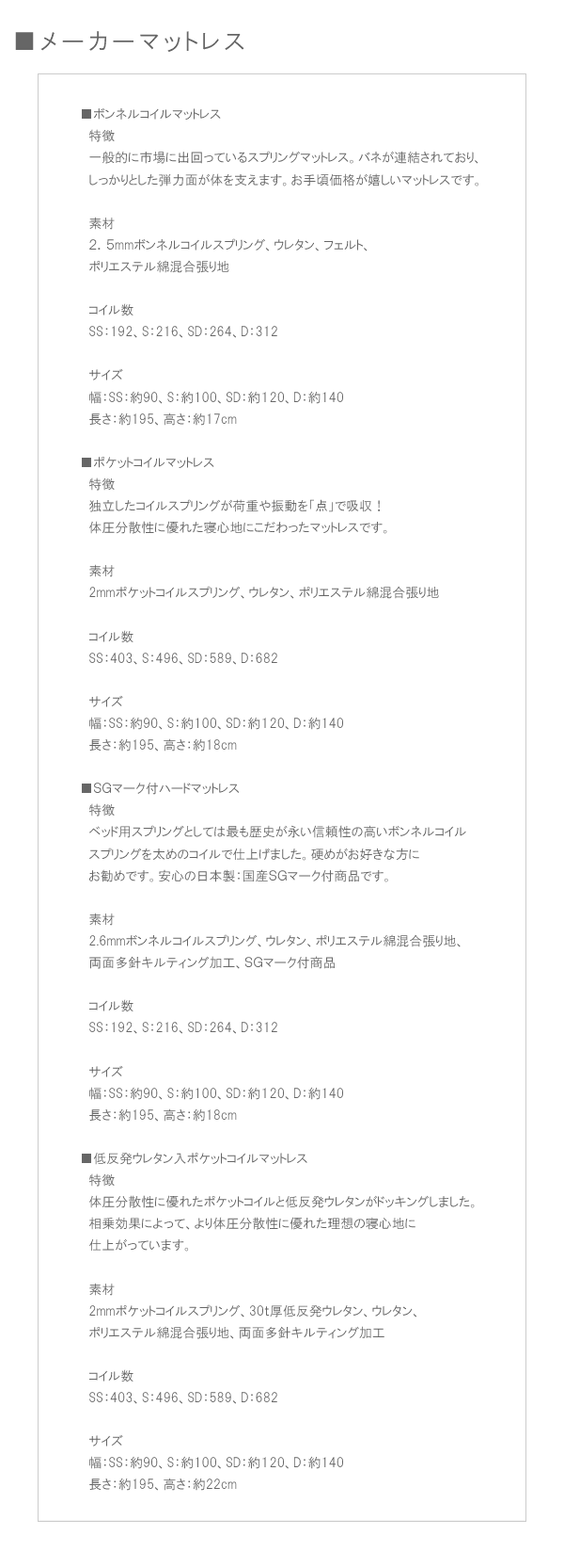 メーカーマットレスも通販ならではの激安価格で販売