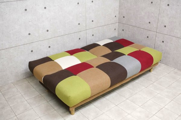 画像7: 3段階リクライニング・明るい雰囲気のパッチワークソファベッド【Potina】ポティナ (7)