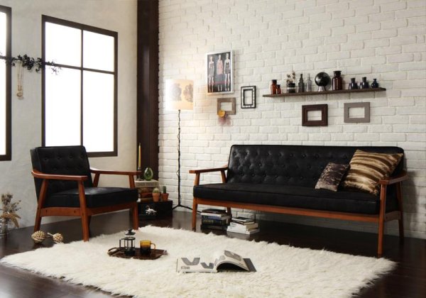 画像2: 木肘ヴィンテージソファ【Bedford】ベドフォード 一人掛け/二人掛け/三人掛け (2)