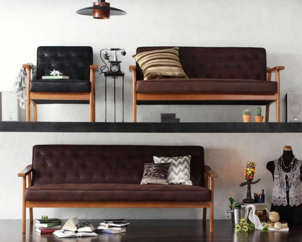 画像4: 木肘ヴィンテージソファ【Bedford】ベドフォード 一人掛け/二人掛け/三人掛け (4)