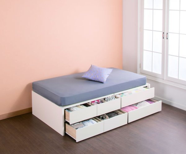 画像6: セミオーダー仕様ショート丈大容量収納チェストベッド【Varier-s】国産 ヘッドレス 大幅値下げ (6)