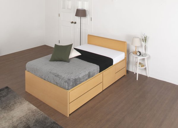 画像3: セミオーダー仕様大容量収納チェストベッド【Varier】国産 フラットパネル 大幅値下げ (3)